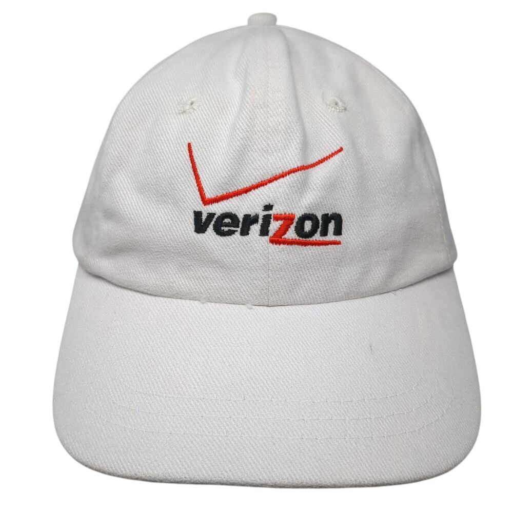 Verizon Slideback Baseball Hat White One Size Embroidered Headshots By Kc Caps